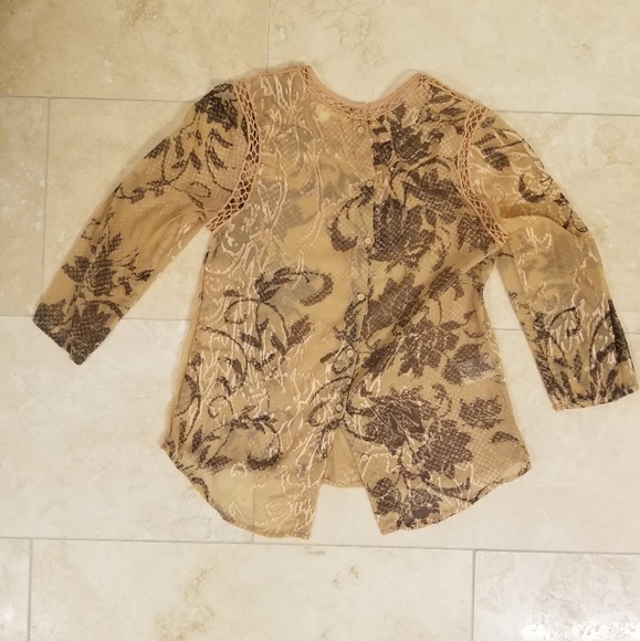 Meadow Rue Anthropologie Chiffon Blouse, Size XS - Picture 3 of 6
